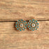Teal Boho mandala rhinestone earrings