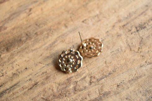 Teal Mandala Rhinestone Earrings