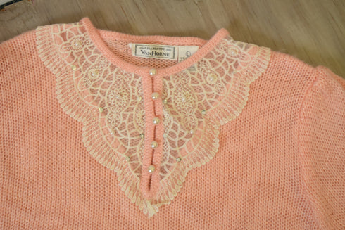 1980's Coral Pink Sweater - M/L