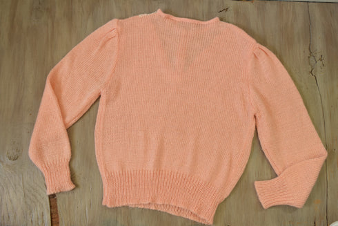 1980's Coral Pink Sweater - M/L