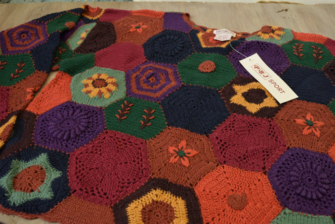 Patchwork Crochet Sweater - Small