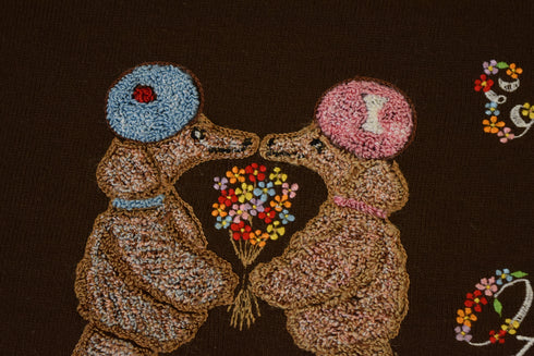 Brown Poodle Novelty Sweater - Medium