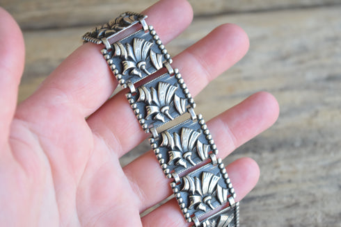 Ribbon Sterling Silver Panel Bracelet