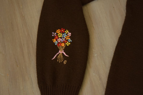 Brown Poodle Novelty Sweater - Medium