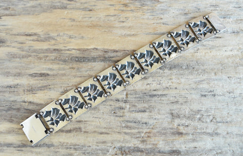 Ribbon Sterling Silver Panel Bracelet