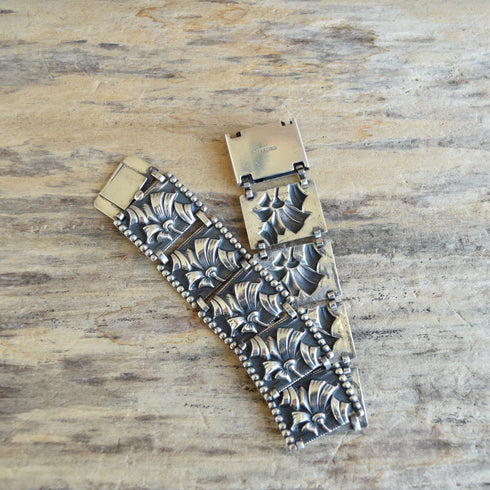 Ribbon Sterling Silver Panel Bracelet