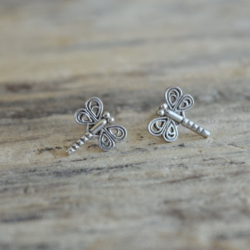 Dragonfly Sterling Silver Stud Earrings
