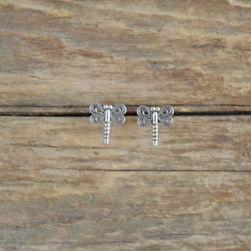 Dragonfly sterling silver post earrings