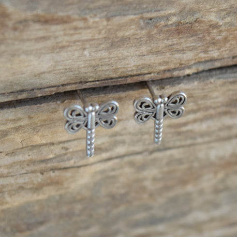 Dragonfly Sterling Silver Stud Earrings