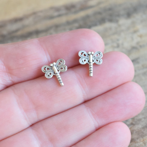 Dragonfly Sterling Silver Stud Earrings