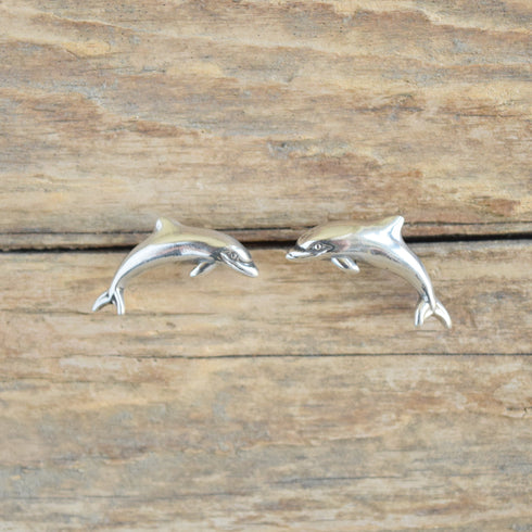 Kabana Vintage sterling silver dolphin shaped earrings