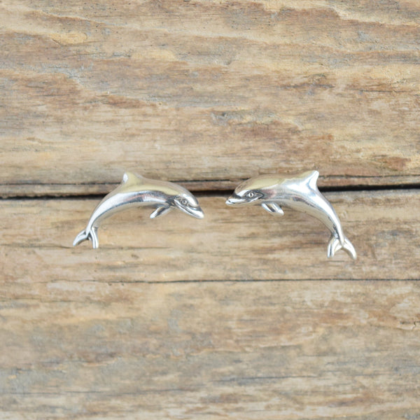 Kabana Vintage sterling silver dolphin shaped earrings