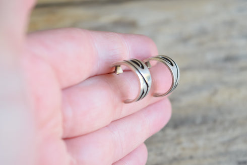 Hopi Crafts Silver Hoop Earrings - Tony Kyasyousie
