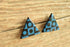 Blue & Black Geometric Triangle Earrings