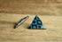 Blue & Black Geometric Triangle Earrings