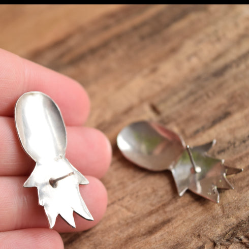 Pineapple Enamel Cloisonne Sterling Silver Earrings