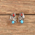 Navajo Native American Flower Turquoise and Coral Silver Earrings