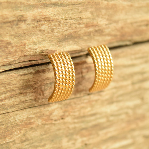 Gold toned Monet rope faux hoop earrings