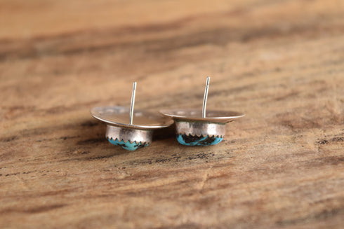 Disc Turquoise Nugget Earrings