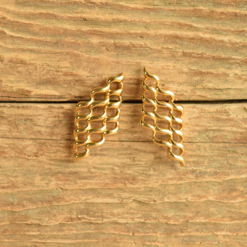 Golden Wavy Earrings
