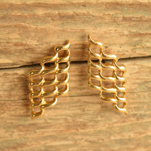 Golden Wavy Earrings