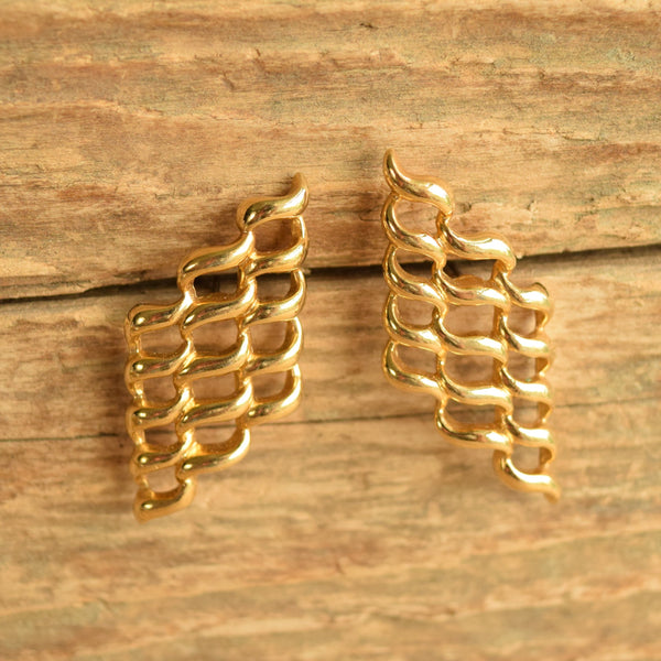 Golden Wavy Earrings