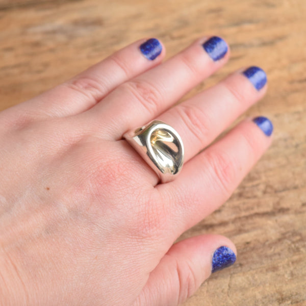 modernist sterling ring size 9