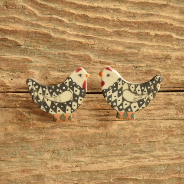 Chicken Earrings Studs