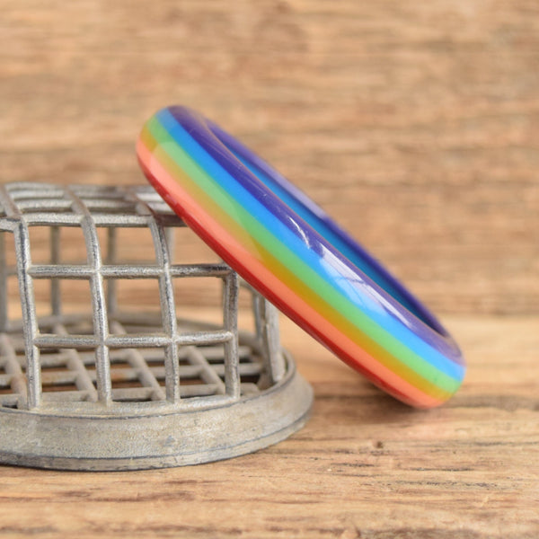 Vintage Rainbow layered Plastic bangle bracelet
