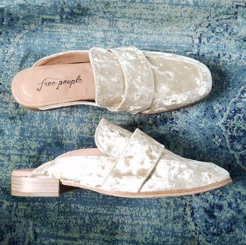 Free People At Ease Golden Velvet Loafers