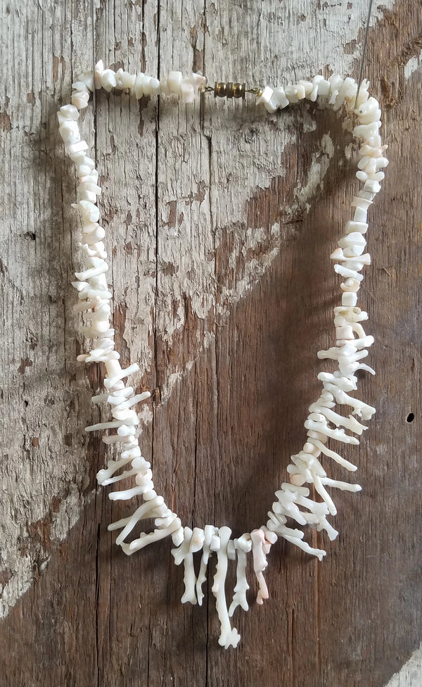White Coral Branch Angel Skin Necklace