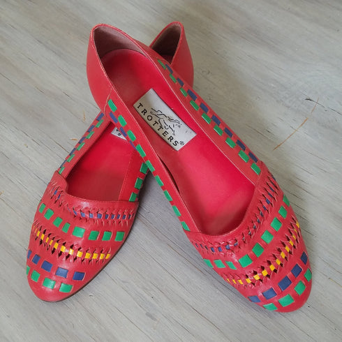 Red Leather Shoes - Size 7