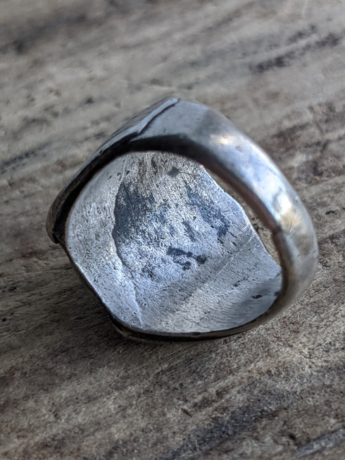 Turquoise & Coral Ring - Size 8