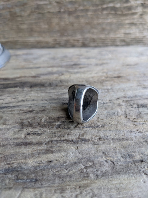 Turquoise & Coral Ring - Size 8