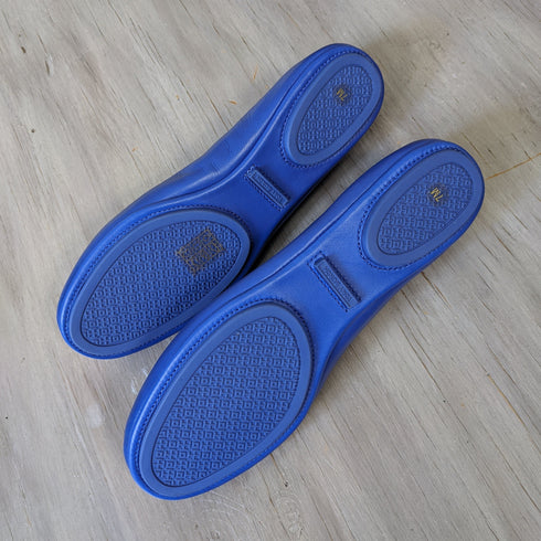 Tory Burch Jelly Blue Minnie Travel Flats - Size 7