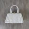 White woven vintage basket handbag