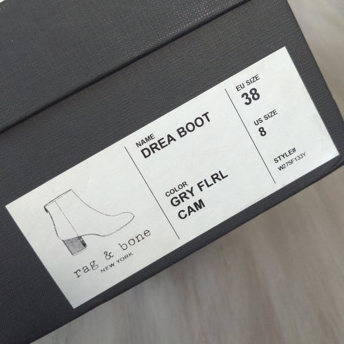 Rag & Bone Floral Velvet Drea Boots - Size 38, US 8