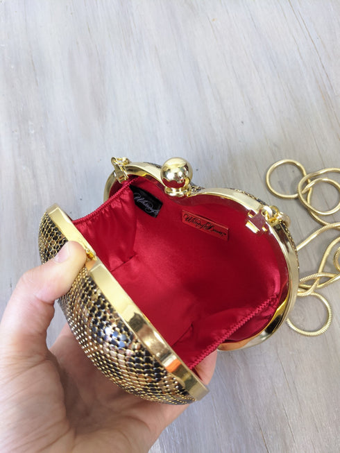 Leopard Print Heart Miniaudière - Whiting & Davis