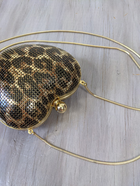 Leopard Print Heart Miniaudière - Whiting & Davis