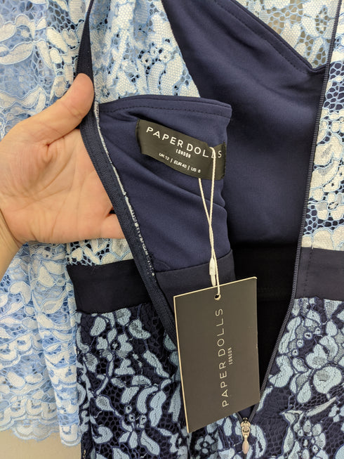 PAPER DOLLS london Blue Lace Dress - Size 8