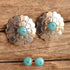 Conversion Concho Flower Sterling and Turquoise Studs - Native American