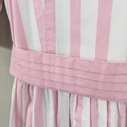 Vintage 80's Pink Seaside Cotton Dress - Size 7/8
