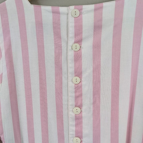 Vintage 80's Pink Seaside Cotton Dress - Size 7/8