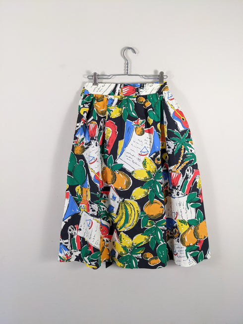 J.Crew Postcard Retro Print Skirt - Size 4