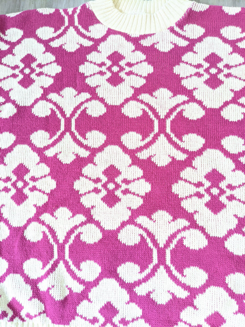 Pink and Cream Cotton Sweater