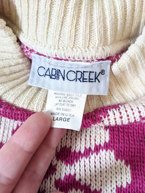 Pink and Cream Cotton Sweater