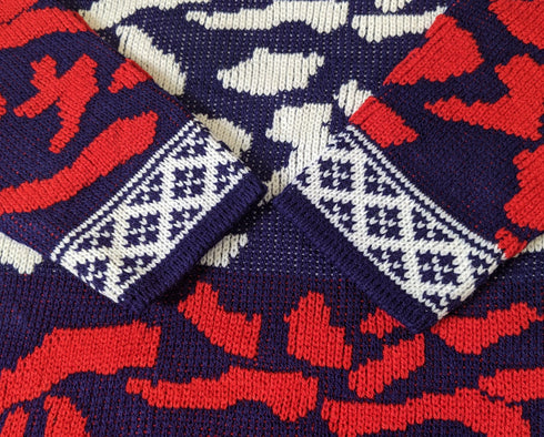 1980's Blue Abstract Sweater