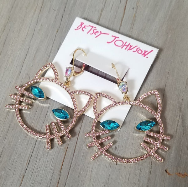 Betsey Johnson Cat Shaped Earrings