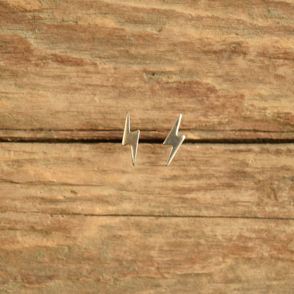 Lightning Bolt Stud Earrings Sterling