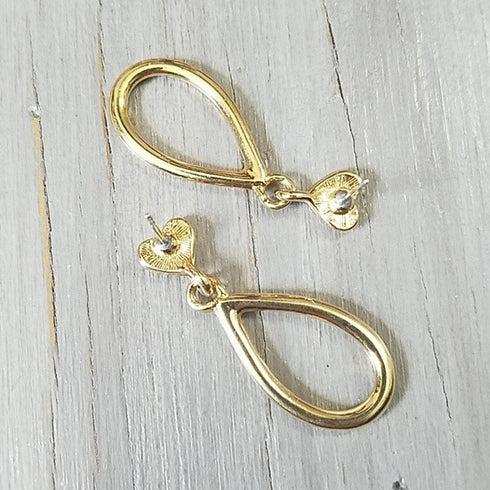 Golden Heart Drop Earrings